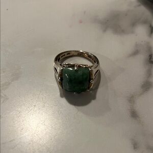 Sterling silver and Jade ring size 7